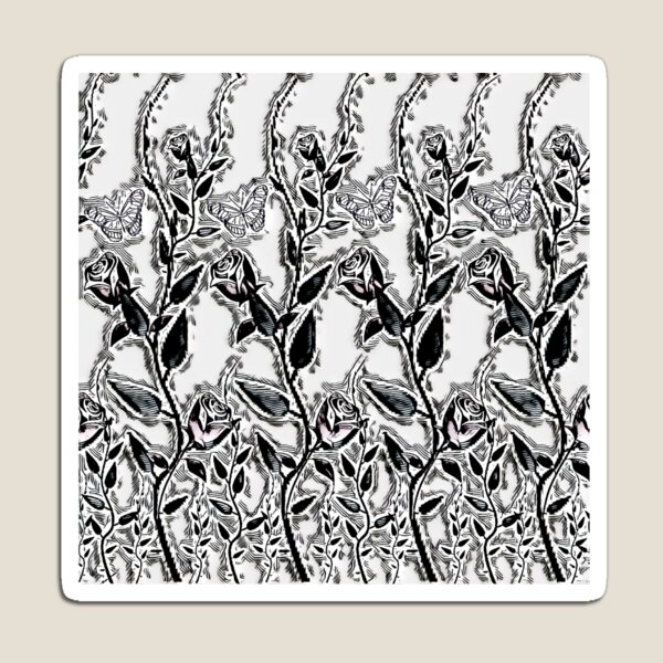 Aperçu de l'œuvre Motif de fleurs, de roses et de papillons, motif d'art floral et botanique classique créée et vendue par eReSStyle.