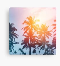 Beach sunset at the coast line Metal Print