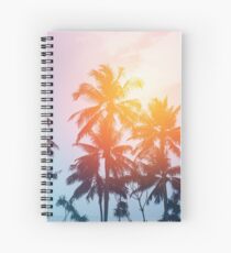 Cuaderno de espiral Puesta de sol en la playa en la línea de la costa