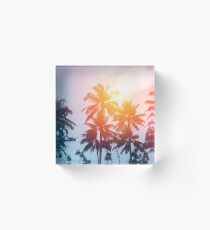 Beach sunset at the coast line Acrylic Block