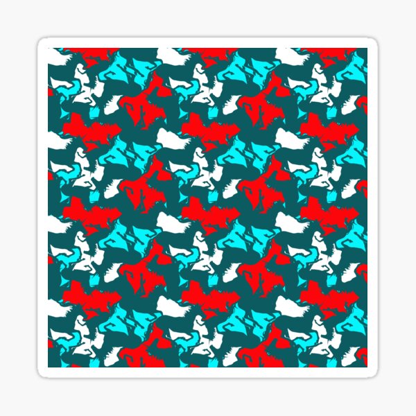 Item preview, unicorns - teal & red designed and sold by fgood.