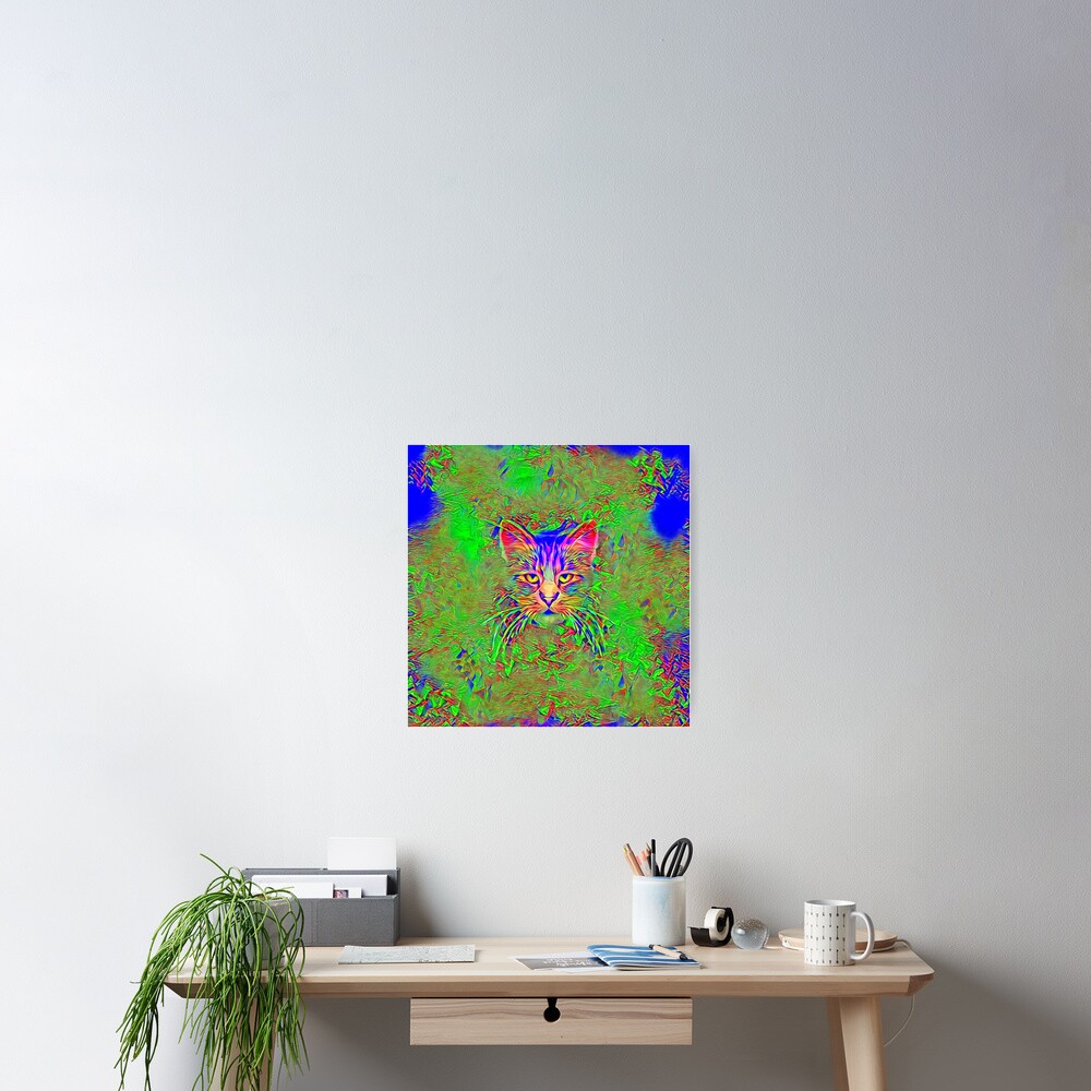 Polar aurora cat Poster