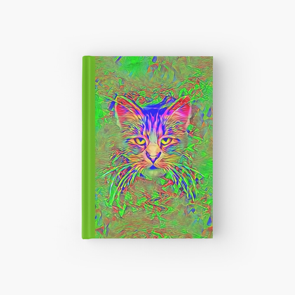 Polar aurora cat Hardcover Journal