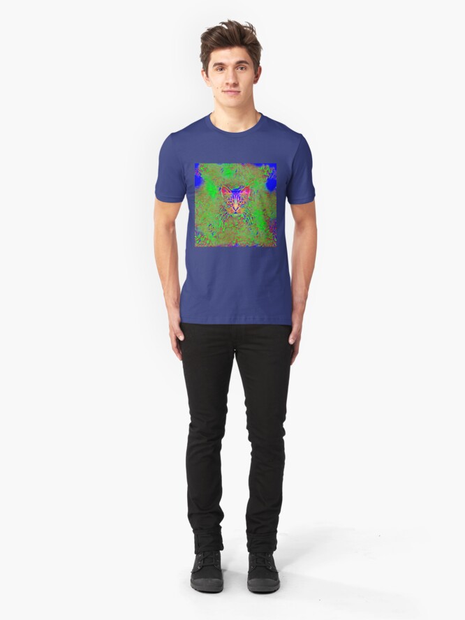 Alternate view of Polar aurora cat Slim Fit T-Shirt
