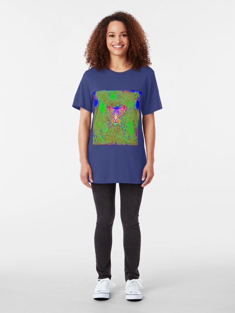 Alternate view of Polar aurora cat Slim Fit T-Shirt