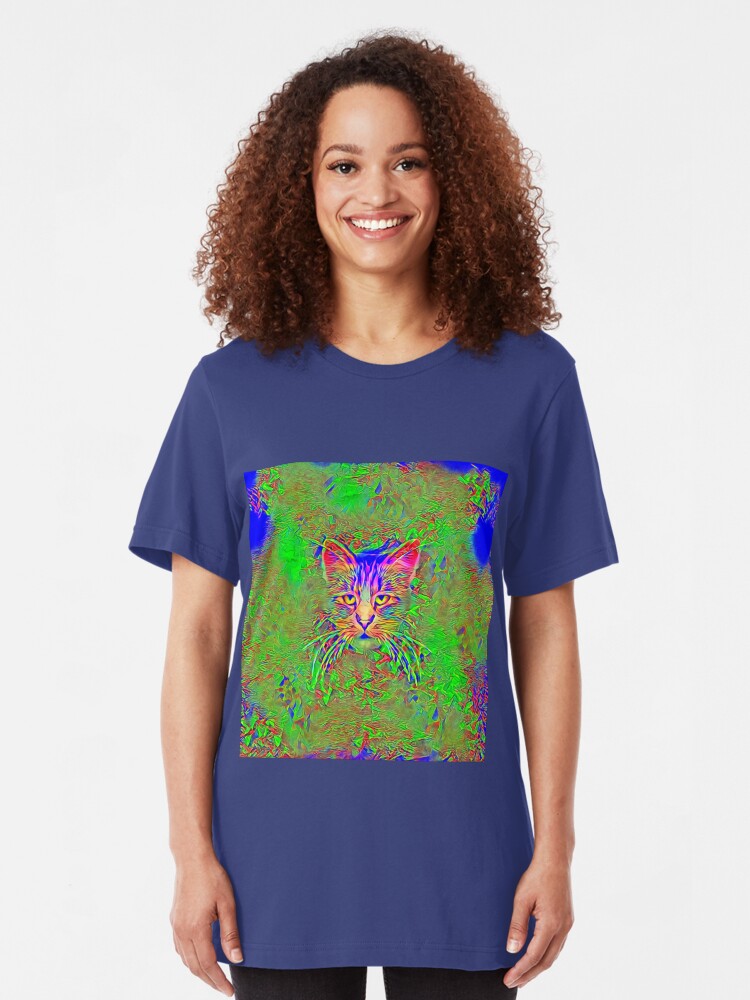 Alternate view of Polar aurora cat Slim Fit T-Shirt