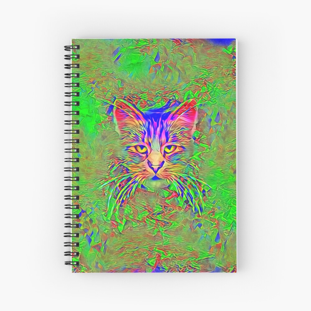 Polar aurora cat Spiral Notebook