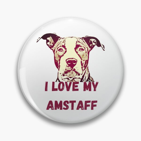 Item preview, I Love My AmStaff - Staffy Head designed and sold by NiftyTees.