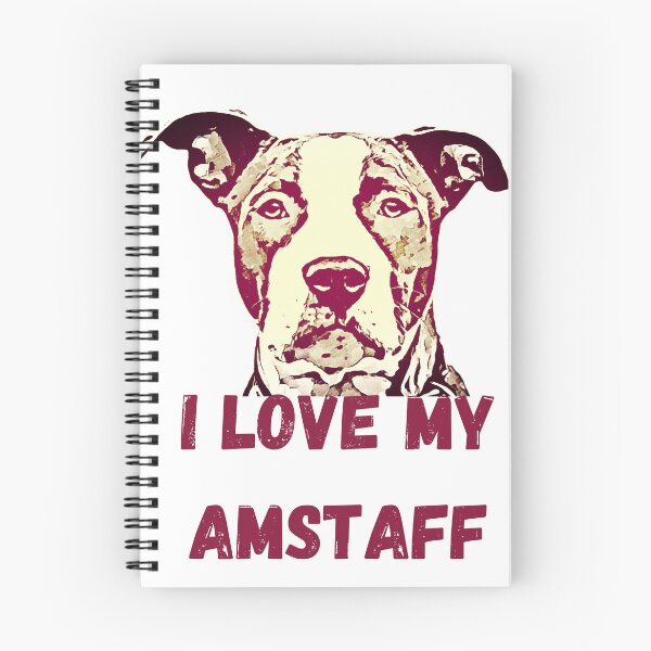 Item preview, I Love My AmStaff - Staffy Head designed and sold by NiftyTees.