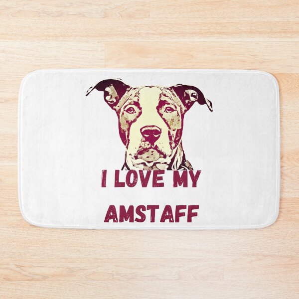 Item preview, I Love My AmStaff - Staffy Head designed and sold by NiftyTees.