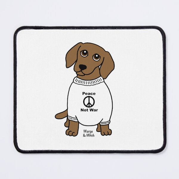 Item preview, Cute Dachshund Sausage Dog with Peace Not War Jumper designed and sold by Scat the cat.