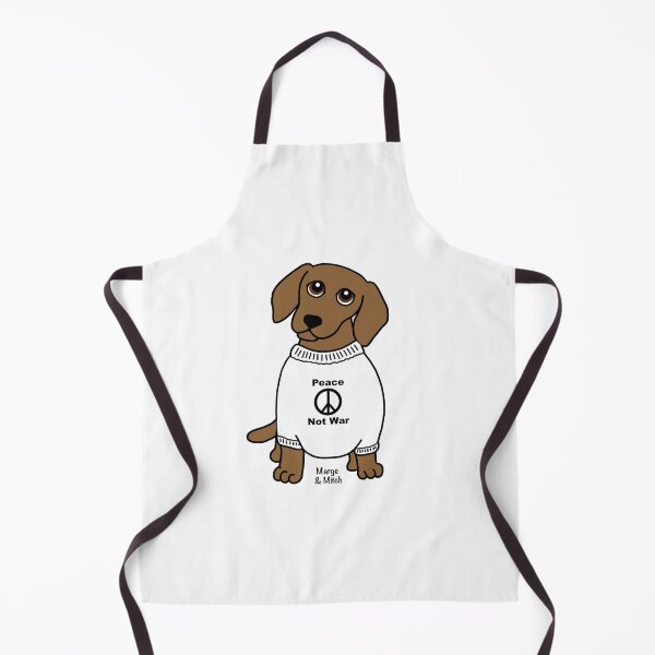 Item preview, Cute Dachshund Sausage Dog with Peace Not War Jumper designed and sold by Scat the cat.