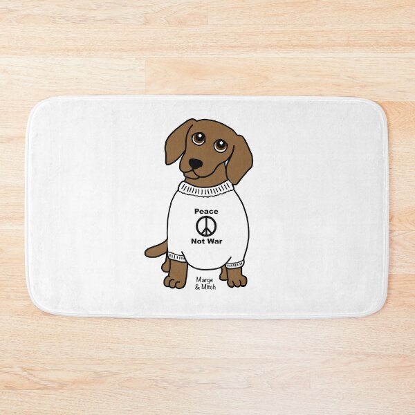 Item preview, Cute Dachshund Sausage Dog with Peace Not War Jumper designed and sold by Scat the cat.