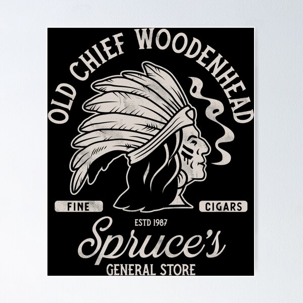 Item preview, Old Chief Woodenhead Black & White- Stephen King - Vintage Distressed Horror Classic . designed and sold by homolalsagge.
