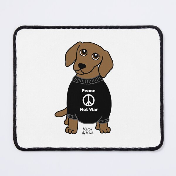 Artikelvorschau, Niedlicher Dackel mit Peace Not War-Pullover entworfen und verkauft von Scat the cat.