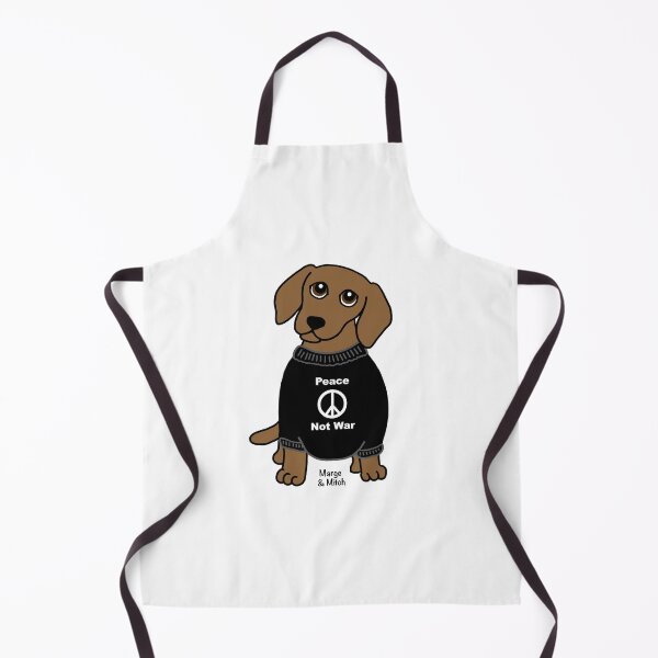 Item preview, Cute Dachshund Sausage Dog with Peace Not War Jumper designed and sold by Scat the cat.