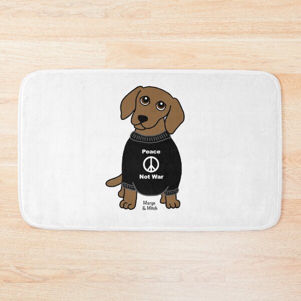Item preview, Cute Dachshund Sausage Dog with Peace Not War Jumper designed and sold by Scat the cat.