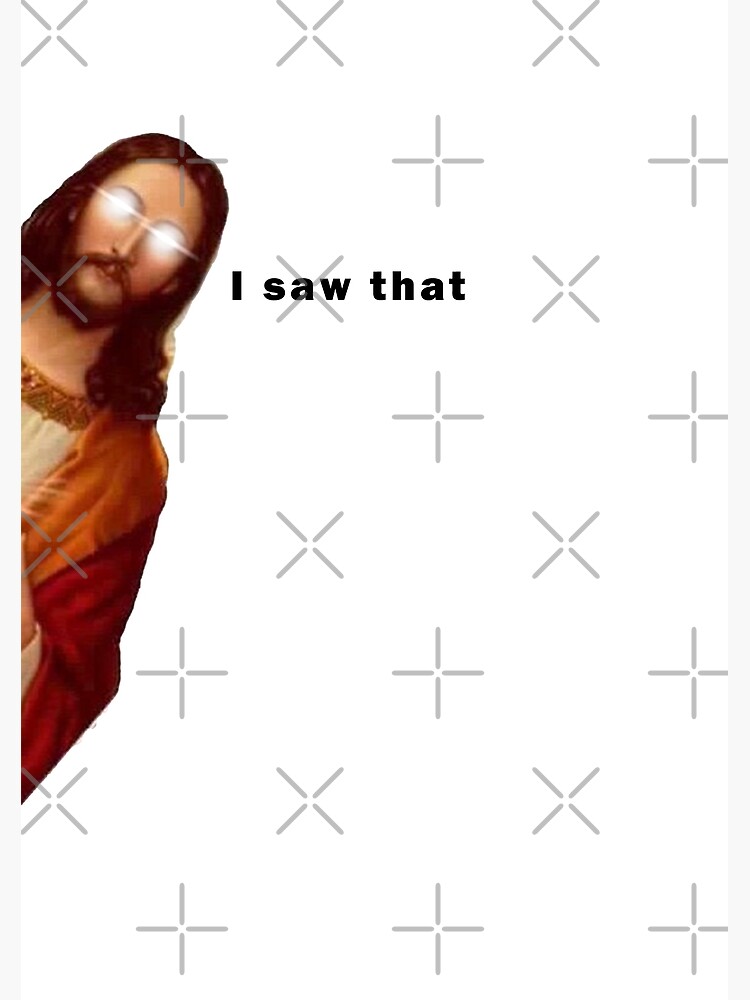 "Jesus I Saw That Meme Laser Eyes" Photographic Print for Sale by
