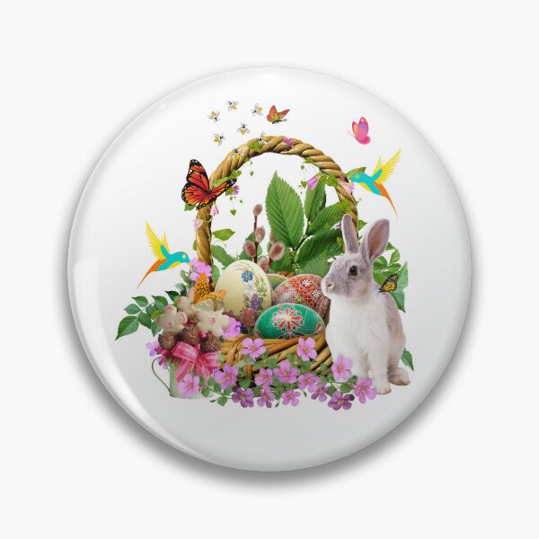 Item preview, Easter Bunny With Basket and Eggs designed and sold by Yahzhani.