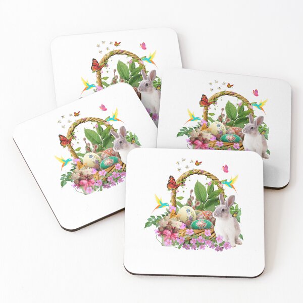 Item preview, Easter Bunny With Basket and Eggs designed and sold by Yahzhani.