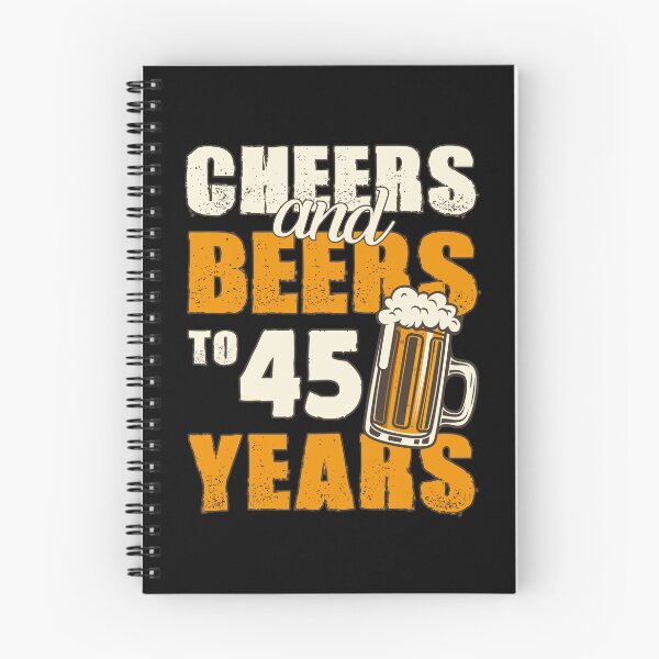 Item preview, Cheers and Beers to 45 years, funny birthday gift designed and sold by HeavyStyle.