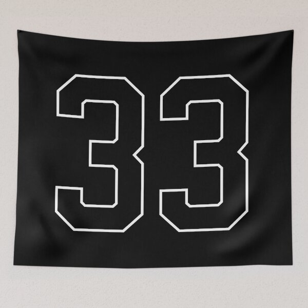 Item preview, Black Number 33 lucky sports jersey thirty three designed and sold by HeavyStyle.