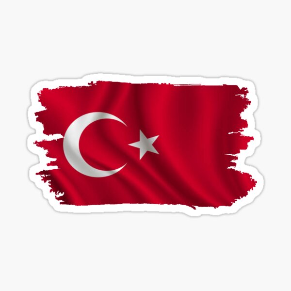 Drapeau Turquie - 8 stickers - 9.5 x 6.3 cm - Sticker/autocollant