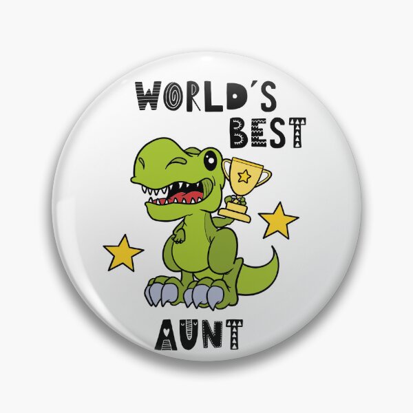 Item preview, World's Best Aunt, Dinosaur, T Rex, Funny Aunt, Greatest Aunt, New Aunt, Green, Yellow, Cute, Adorable, Humor designed and sold by iHeartDinosaurs.