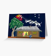 Six white boomers - Santa in Australia Greeting Card