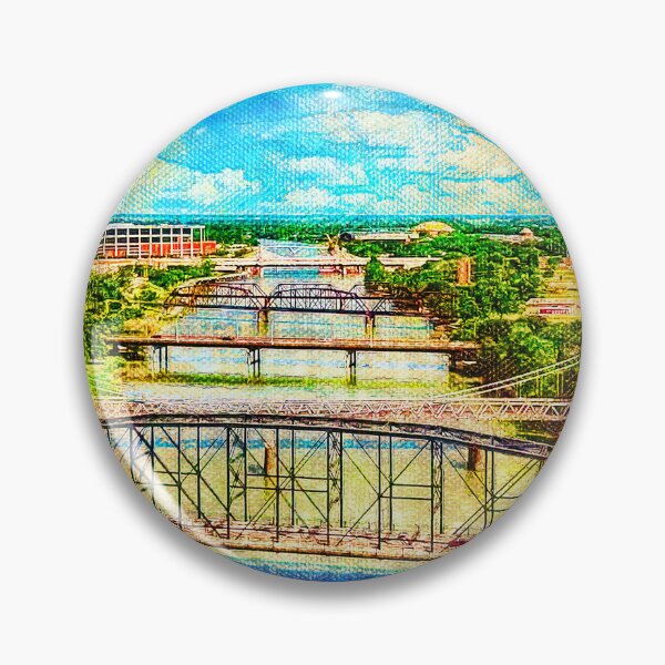 Item preview, Bridges over Brazos River in Waco, Texas - digital painting designed and sold by NickoPrints.
