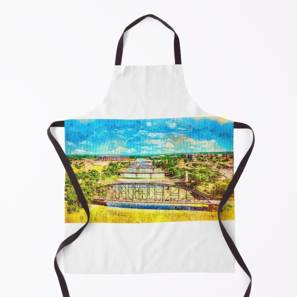 Item preview, Bridges over Brazos River in Waco, Texas - digital painting designed and sold by NickoPrints.