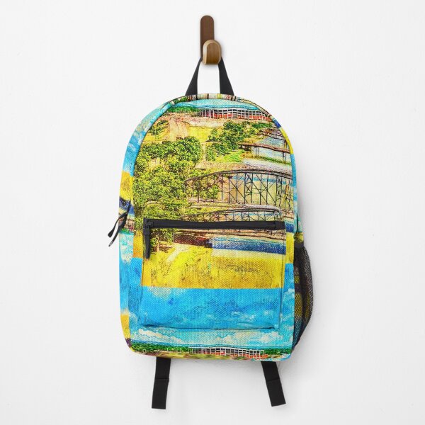Item preview, Bridges over Brazos River in Waco, Texas - digital painting designed and sold by NickoPrints.