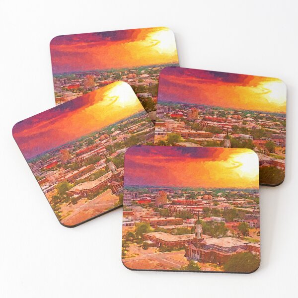 Item preview, Downtown Waco, Texas, at sunset - digital painting designed and sold by NickoPrints.