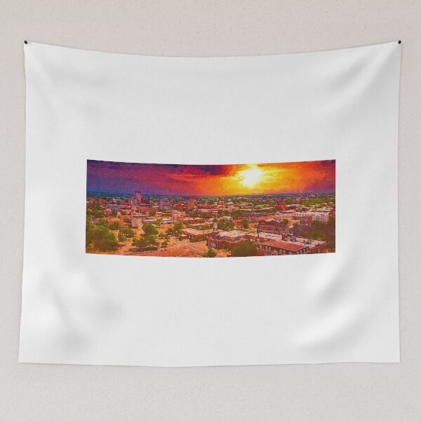 Item preview, Downtown Waco, Texas, at sunset - digital painting designed and sold by NickoPrints.