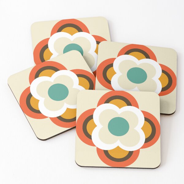 Item preview, Cool Retro Four Petals Flower in Bright Colors designed and sold by Deutschic.