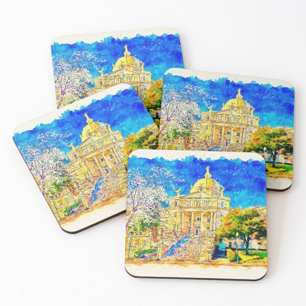Item preview, McLennan County Courthouse in Waco, Texas - pen sketch and watercolor designed and sold by NickoPrints.