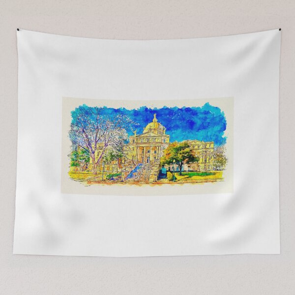 Item preview, McLennan County Courthouse in Waco, Texas - pen sketch and watercolor designed and sold by NickoPrints.