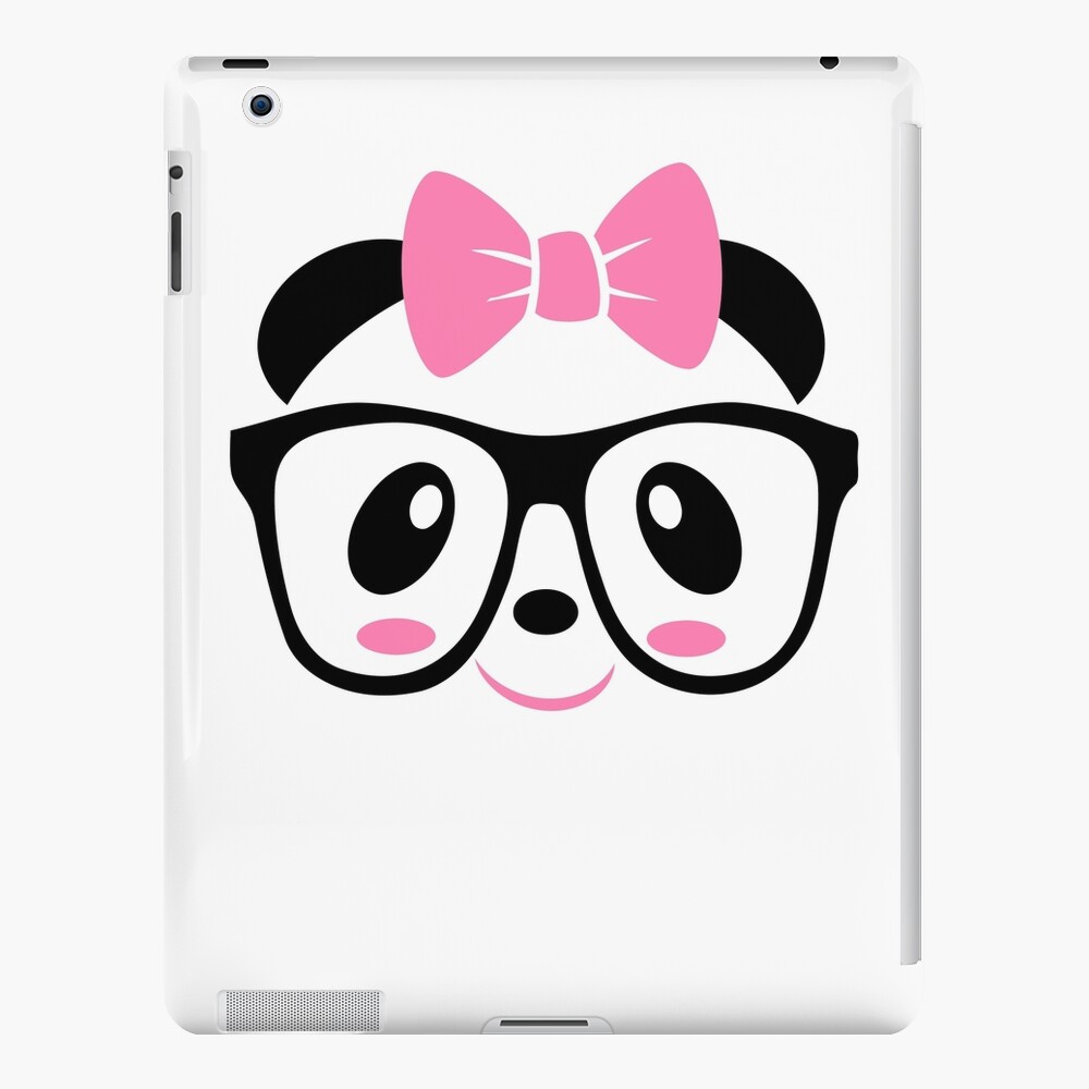 Kawaii Panda Hard Glasses Case Cute Girly Girl Black and White