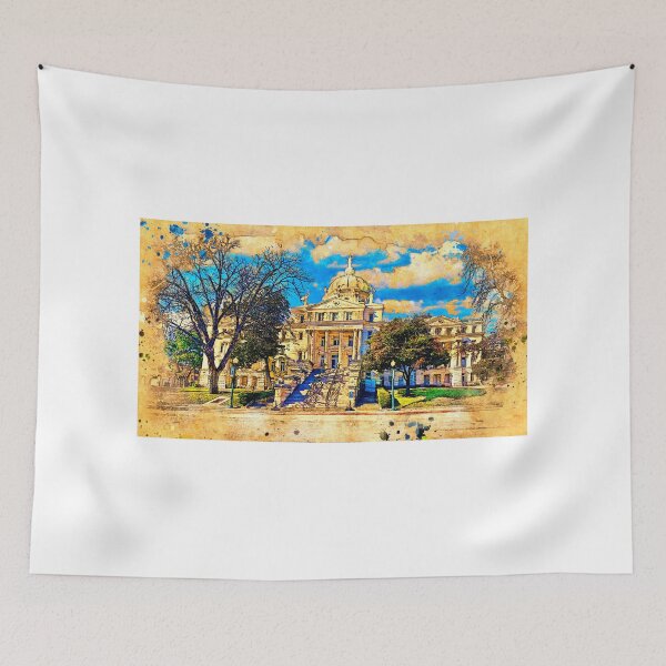 Item preview, McLennan County Courthouse in Waco, Texas - digital painting with vintage look designed and sold by NickoPrints.