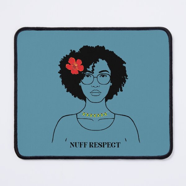 Item preview, Nuff Respect One Love / Beautiful Black Lady With A Red Hibiscus Flower In Her Hair / I Love Ja designed and sold by haRexia.