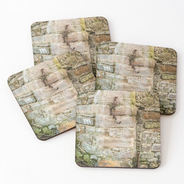 Item preview, Metal collar chain for prisoners attached to a stone wall at the tolbooth in Kirkcudbright, Dumfries and Galloway, Scotland designed and sold by SnapTPhotograph.
