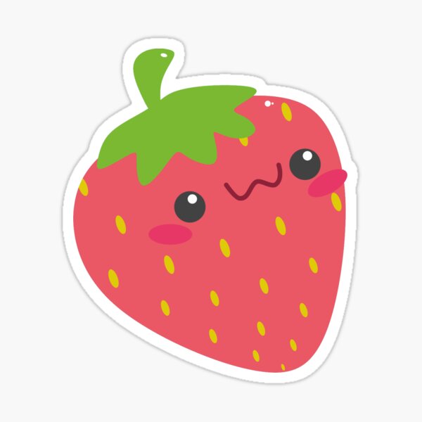 Strawberry Cute Face Sticker