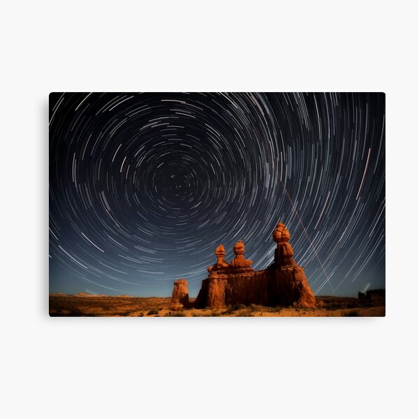 Star trails in Goblin valley Canvas Print