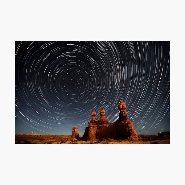 Star trails in Goblin valley Photographic Print