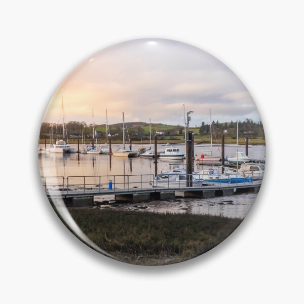 Item preview, Sunset over Kirkcudbright marina and harbour in winter, with boats moored, Dumfries and Galloway, Scotland designed and sold by SnapTPhotograph.