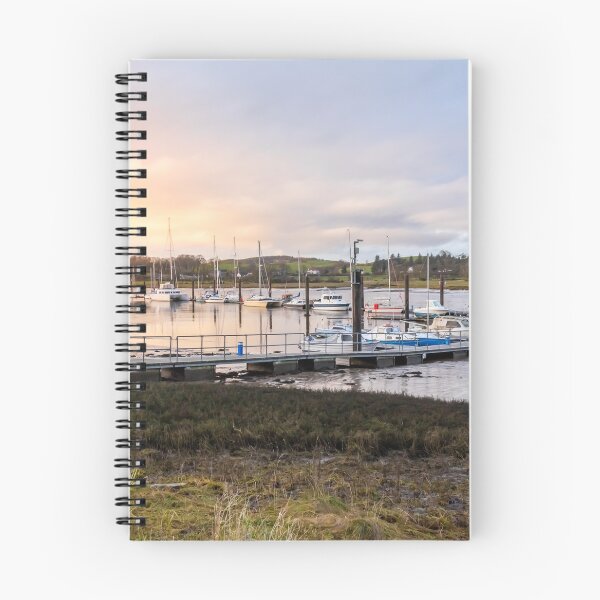 Item preview, Sunset over Kirkcudbright marina and harbour in winter, with boats moored, Dumfries and Galloway, Scotland designed and sold by SnapTPhotograph.