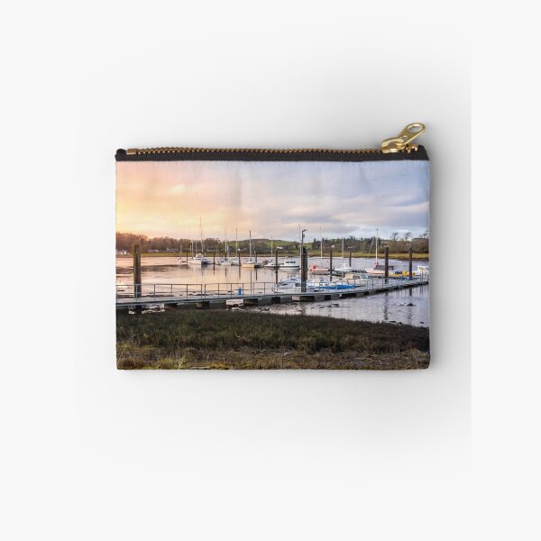 Item preview, Sunset over Kirkcudbright marina and harbour in winter, with boats moored, Dumfries and Galloway, Scotland designed and sold by SnapTPhotograph.