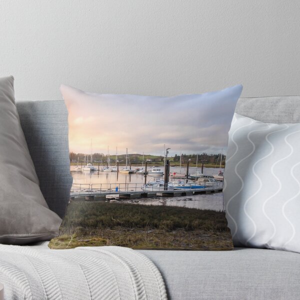 Item preview, Sunset over Kirkcudbright marina and harbour in winter, with boats moored, Dumfries and Galloway, Scotland designed and sold by SnapTPhotograph.
