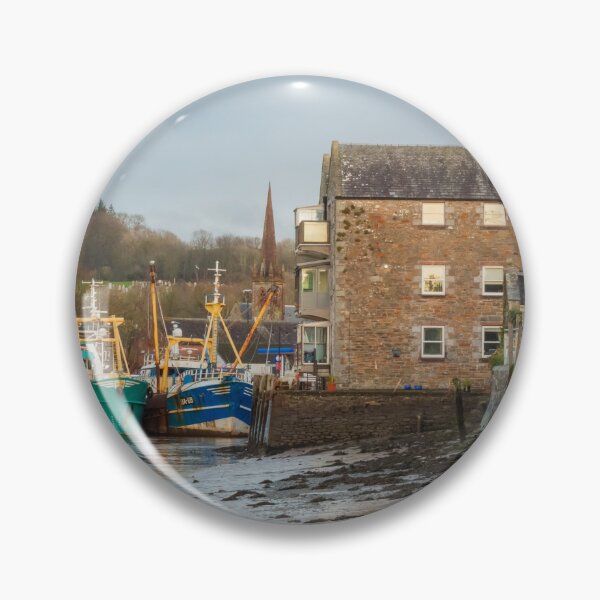 Item preview, Fishing trawlers moored at Kirkcudbright harbour at lowtide in the winter, Dumfries and Galloway, Scotland designed and sold by SnapTPhotograph.