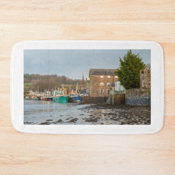 Item preview, Fishing trawlers moored at Kirkcudbright harbour at lowtide in the winter, Dumfries and Galloway, Scotland designed and sold by SnapTPhotograph.